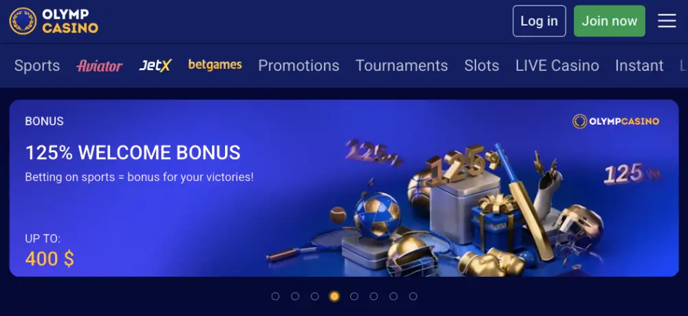 Olymp Casino BD Home Page